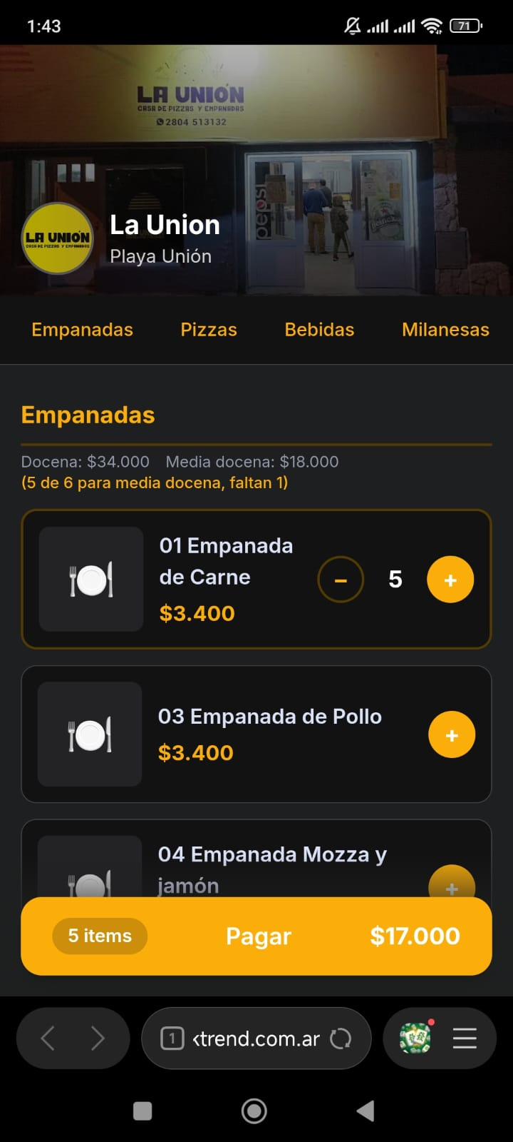 Implementación real de A Comer! en La Unión